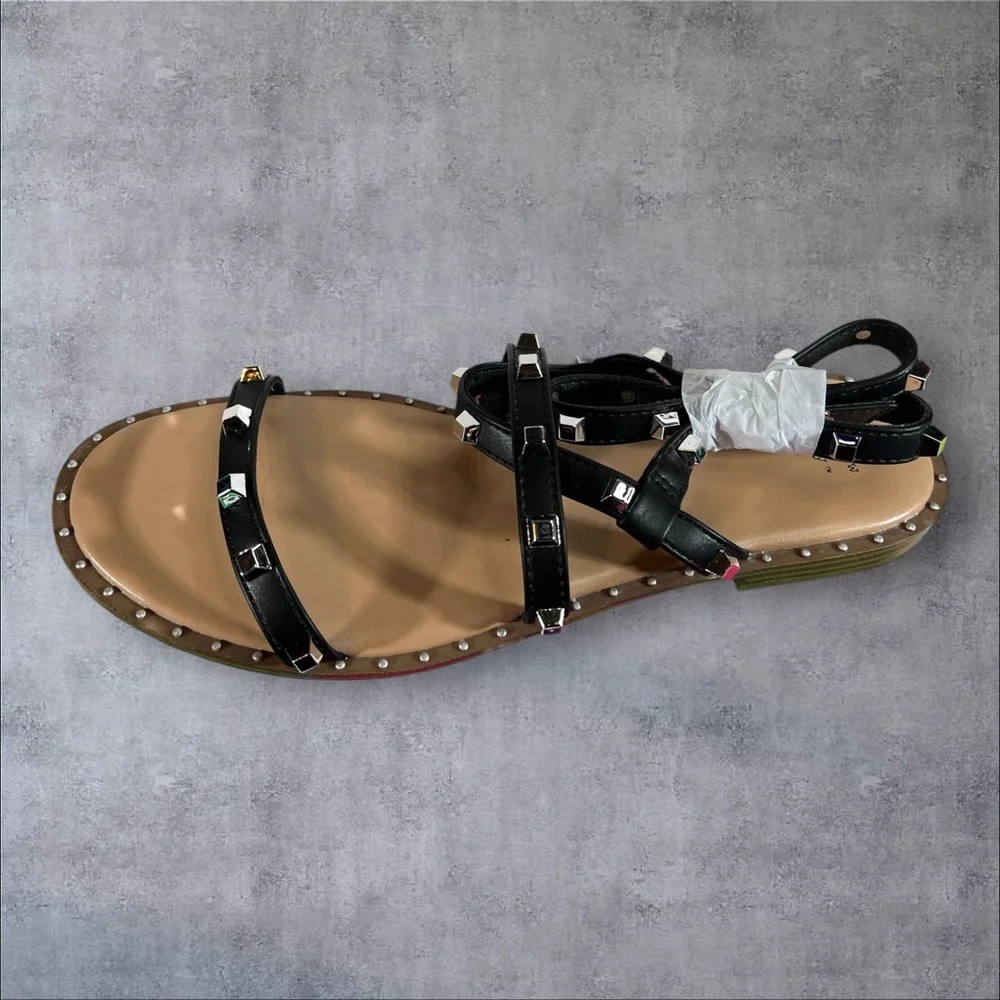 Studded Black Strappy Sandals Astrid by a new day NEW NWT